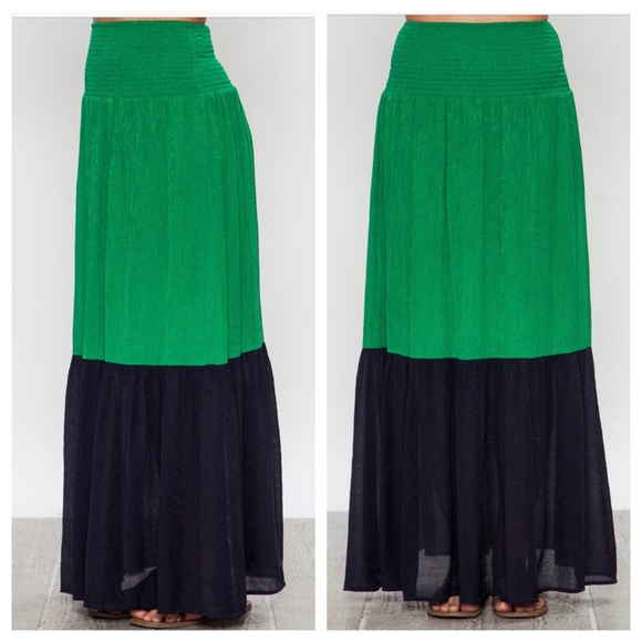 Two-Tone Gauze Maxi Skirt - Picture 3 of 4